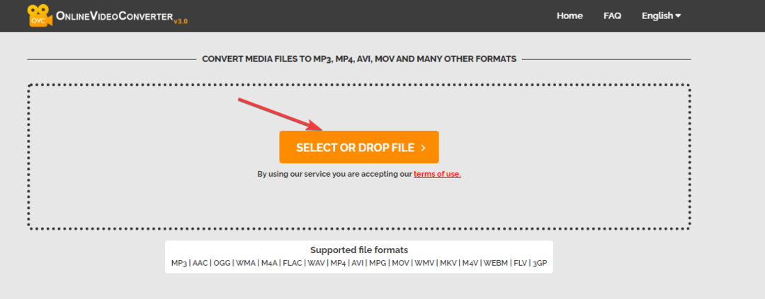 Select or drop file -powerpoint nemůže vložit video z vybraného souboru