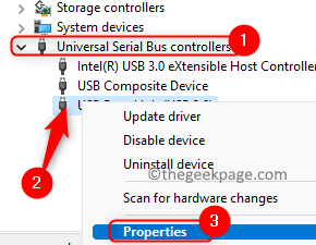 მოწყობილობის მენეჯერი USB კამერის პორტის თვისებები მინ