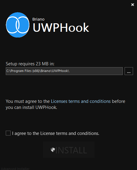 UWPHook-Setup-Fenster zum Spielen von Microsoft Store-Spielen auf Steam