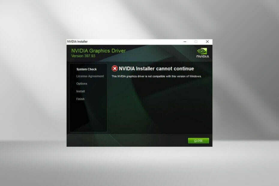 Ovládač Nvidia sa nenainštaluje do systému Windows 11