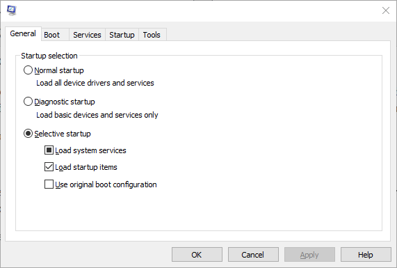 Ставка прозора „Конфигурација система“ не може се играти 0кц00д36е5