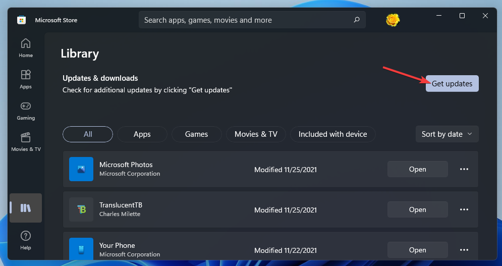 Schaltfläche " Updates abrufen" Forza Horizon 5 Windows 11 stürzt ab