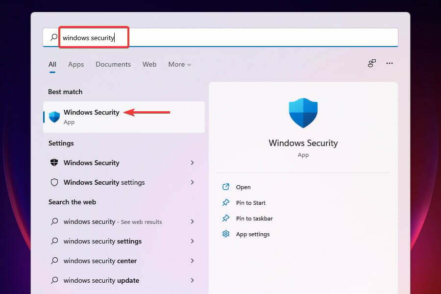 הפעל את Windows Security