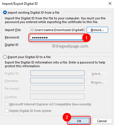 Import Export Enter File Pass Min