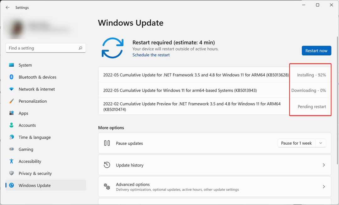 Ladda ner och installera de nya uppdateringarna från Microsoft