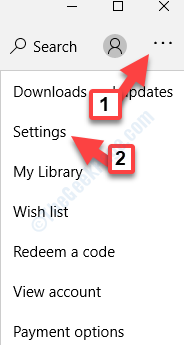 Microsoft Store Tri postavke vodoravnih točaka