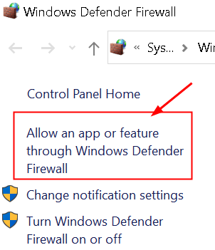 „Windows“ užkarda Leisti programos min