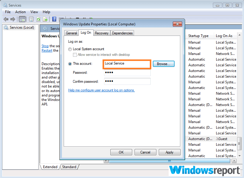 samodejno posodabljanje sistema Windows 7 se je vklopilo