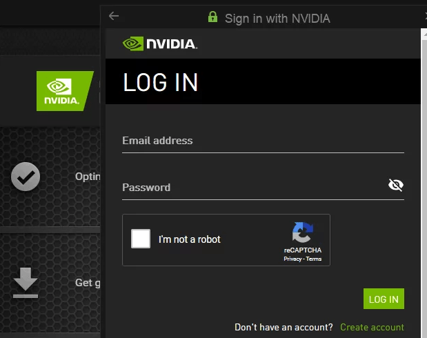تسجيل الدخول مع تجربة Nvidia دقيقة