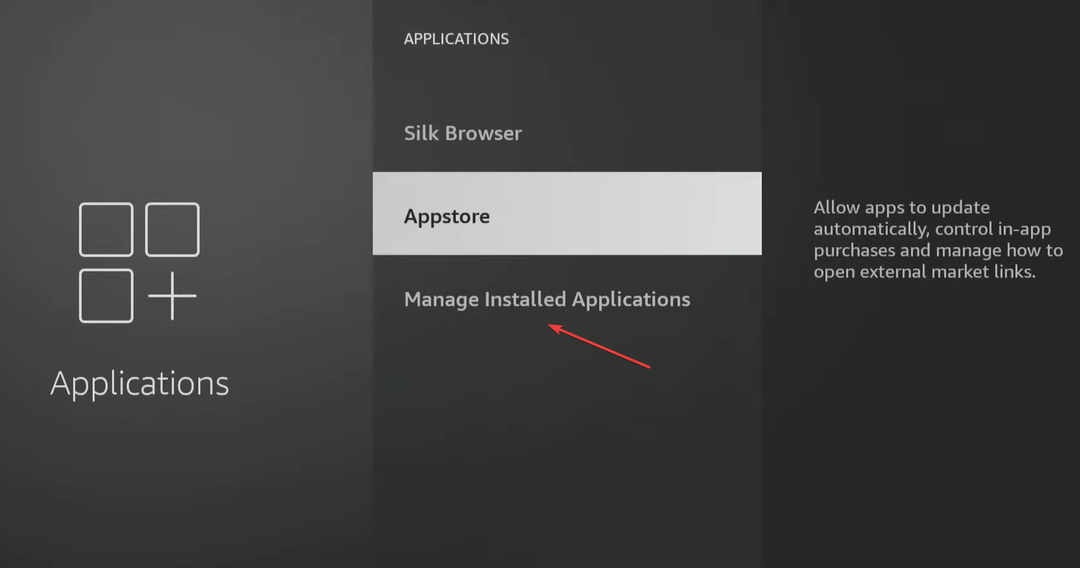 administrere installeret applikation