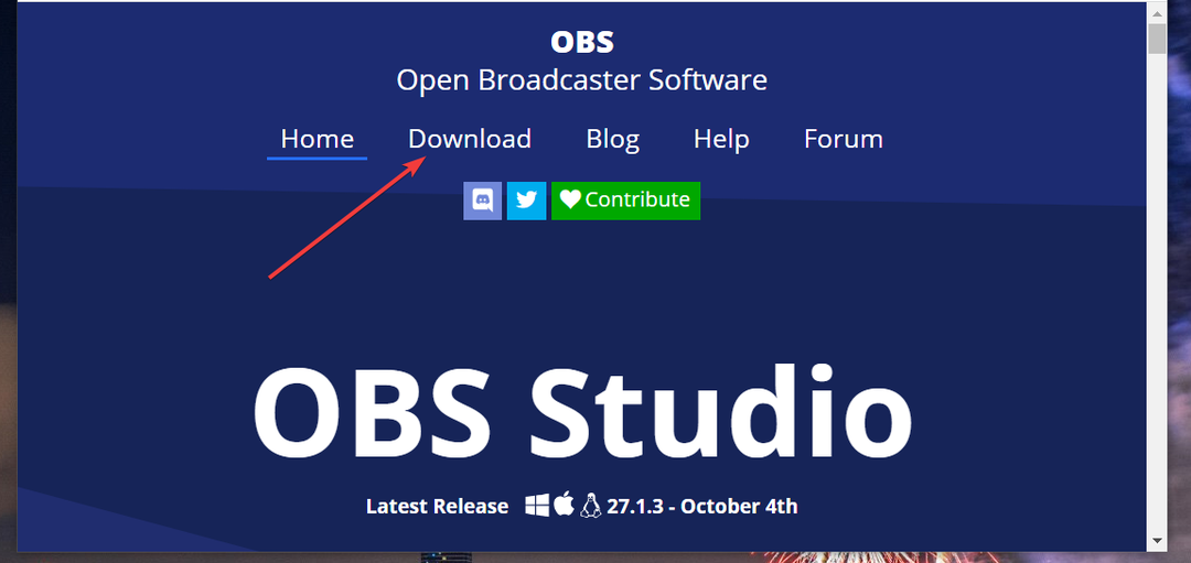 O link de download obs studio windows 11