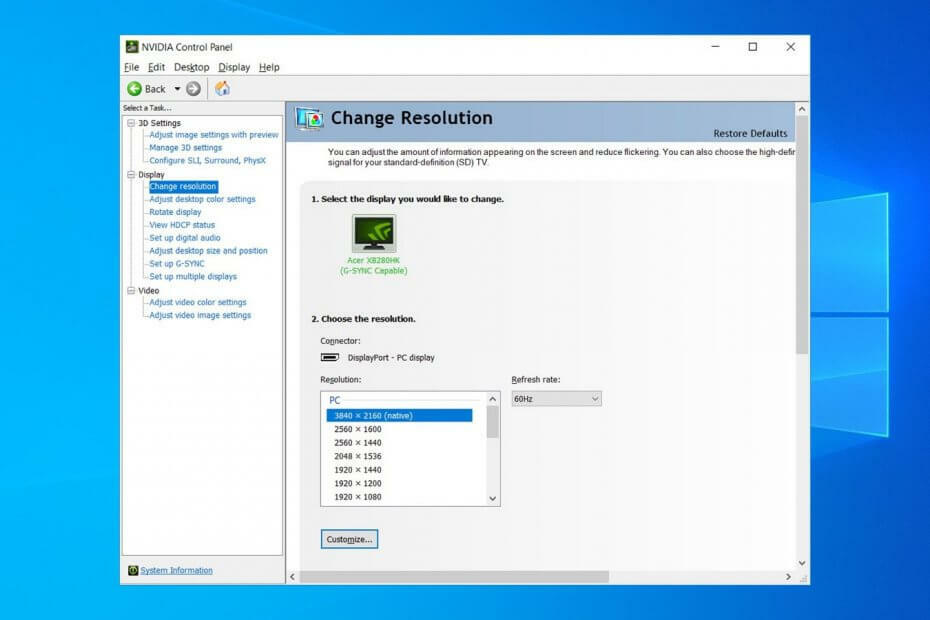 konfigurirajte postavke razlučivosti NVIDIA upravljačke ploče