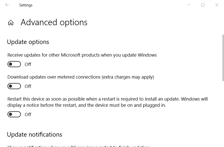 Avanserte alternativer Løs feil 0x800700d8 på Windows 10