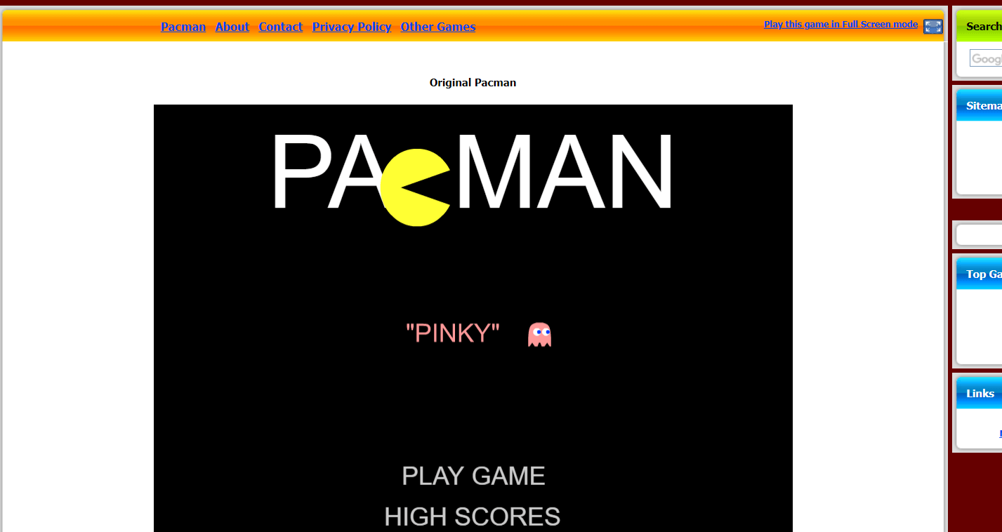 Pac-Man retro spēles tiešsaistē