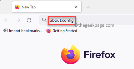Firefox Navigeerige jaotisesse Aboutconfig