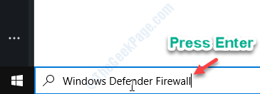 Windows Defender Firewall Enter