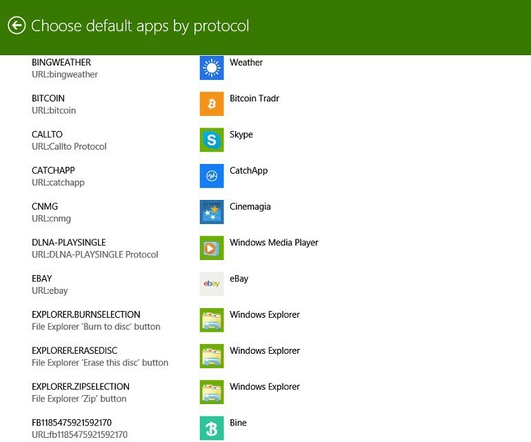alegeți aplicațiile implicite Windows 8.1 7