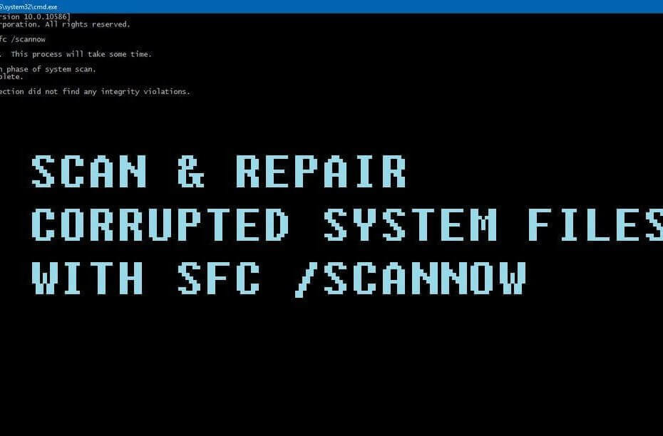 Correggi i file di sistema danneggiati con SFC (controllo file di sistema)