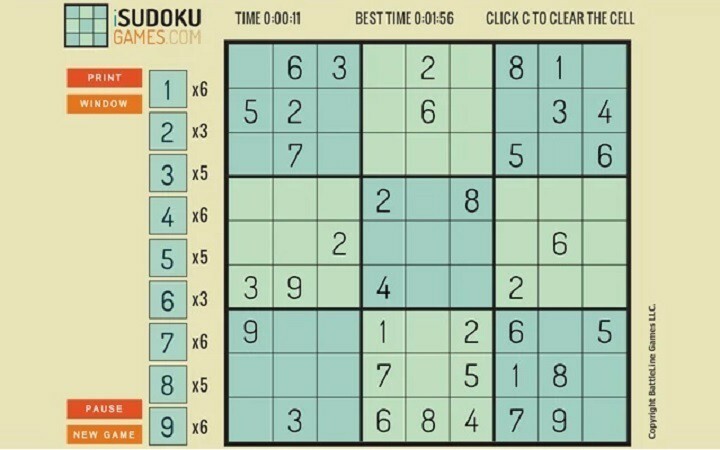 gioco sudoku google chrome