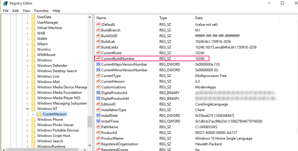 Windows 10 PC의 빌드 번호 확인