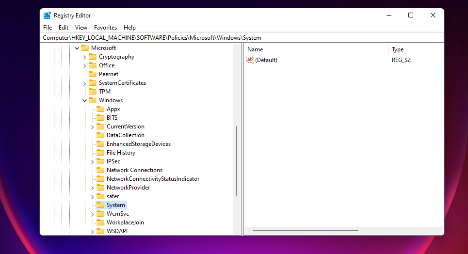 Окно редактора реестра Windows 11 история буфера обмена не работает