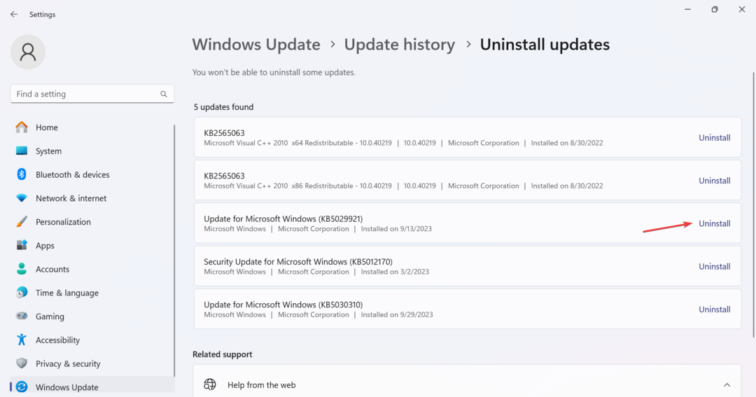 Deinstallieren Sie Updates, um Internetunterbrechungen beim Spielen von Windows 11-Spielen zu beheben