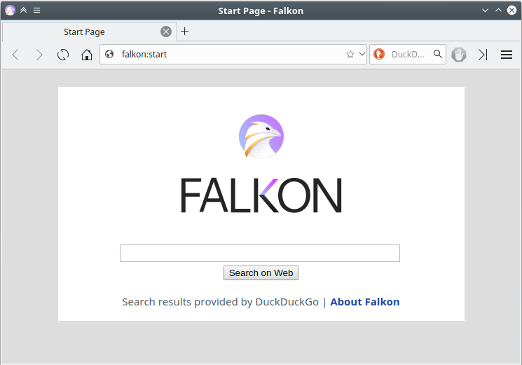 Falkon браузър.