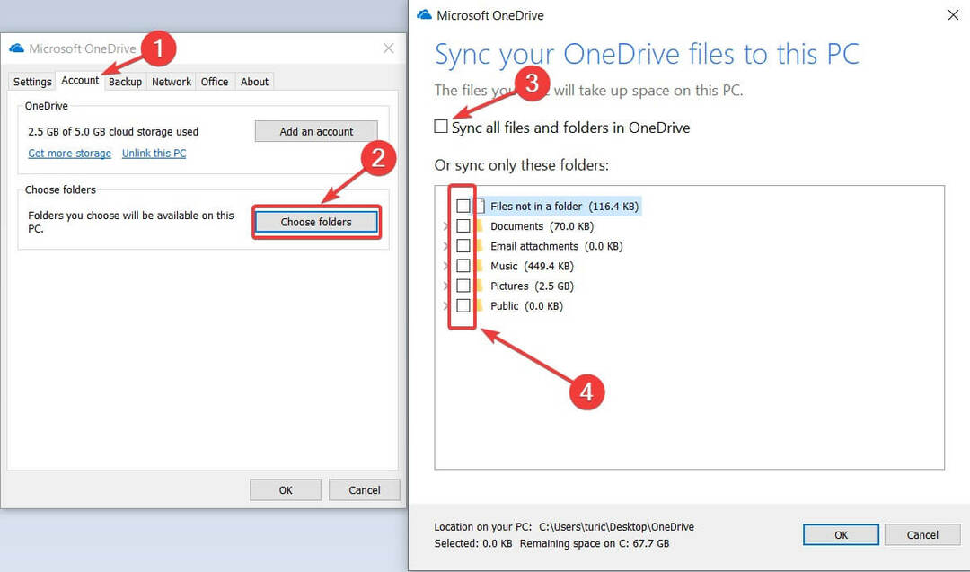 Verhindern Sie, dass Onedrive unter Windows 10 synchronisiert wird
