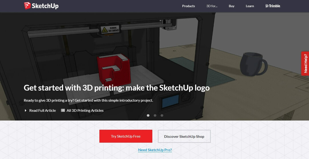 برنامج الطباعة SketchUP 3D