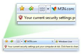Как отключить желтую панель предупреждений в Internet Explorer