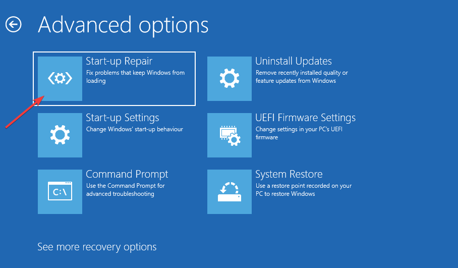 Driver dell'opzione Start-Up Repair scaricato senza annullare le operazioni in sospeso Windows 11