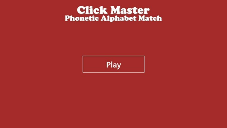 Master Phonetic AlphabetMatchをクリックします