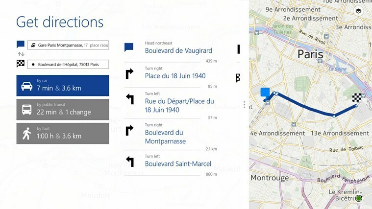 Windows 8, 10 용 Nokia Here Maps 앱이 더 빠르고 안정적입니다.