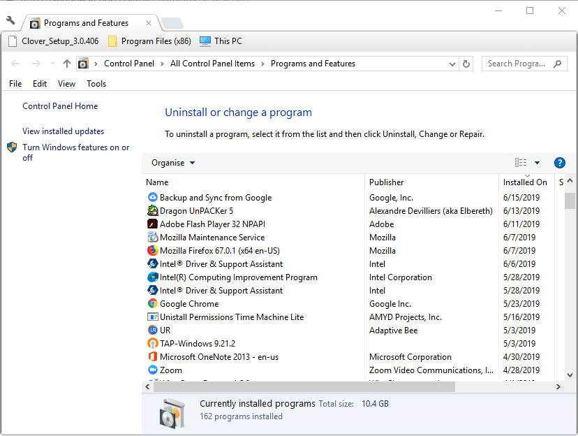 Prohlížeč odinstalace Windows nepodporuje nahrávání složek