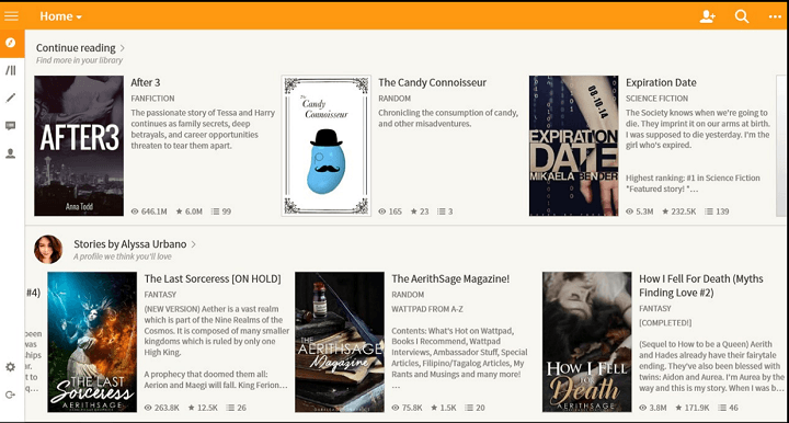 Partagez vos histoires avec d'autres et lisez des ebooks gratuits avec Wattpad pour Windows 10