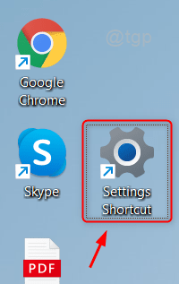 Icona di collegamento alle impostazioni sul desktop Win11