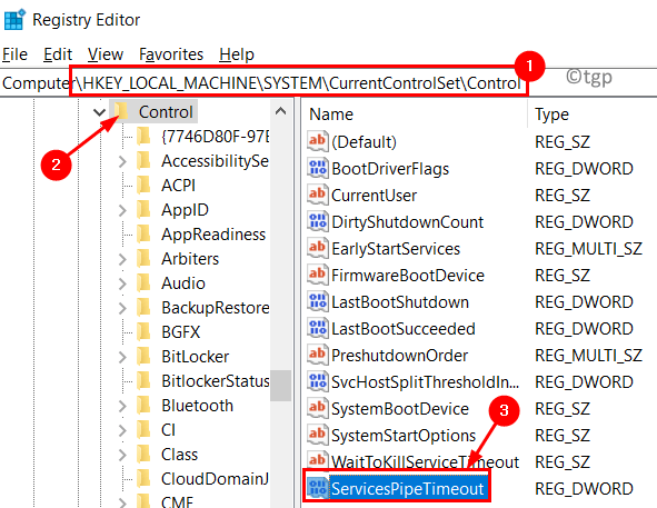 Registry Servicespipe Timeout Key Min