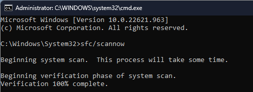 SFCSCANNOW CMD KB5029263 installeras inte 