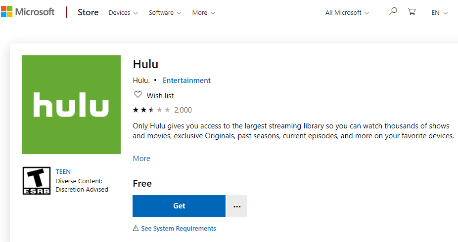 Hulu app-side hvordan du fikser hulu-støttede nettleser