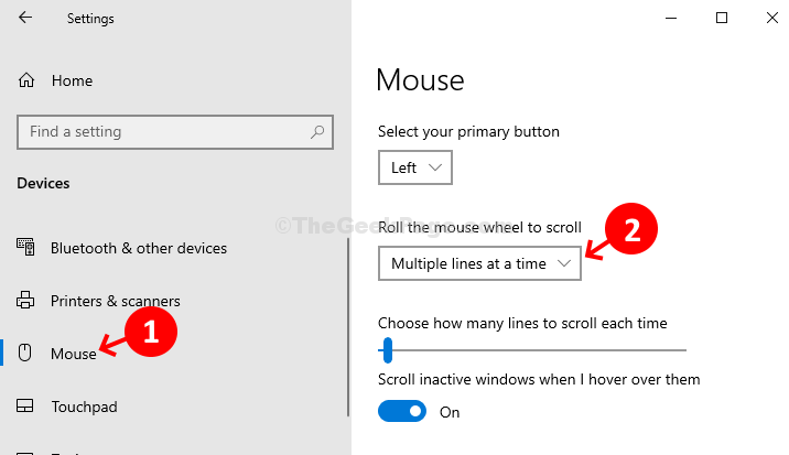 როგორ შევცვალოთ მაუსის გადახვევის სიჩქარე Windows 10 კომპიუტერში