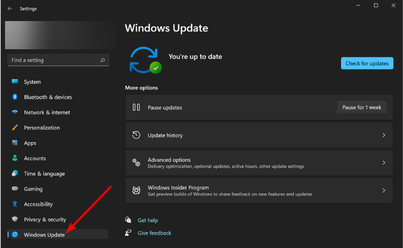 defensor de actualización de windows 11 no instalado