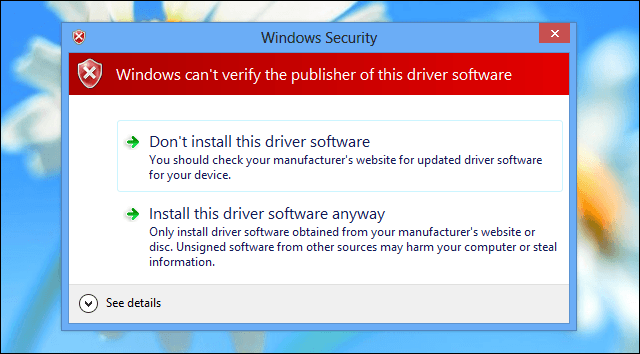 nepodepsaný systém Windows 8