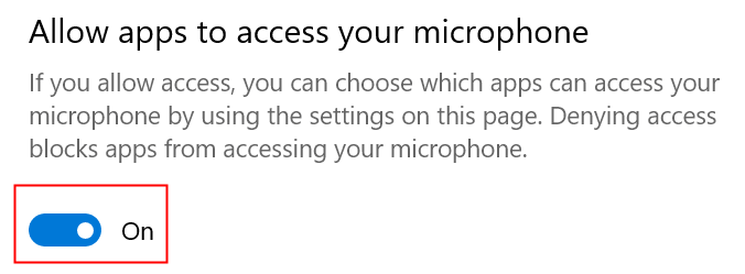 Povolit aplikacím přístup k mikrofonu Přepnout min