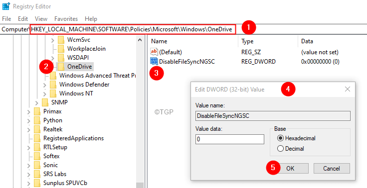 Registriredaktor Onedrive Disablefilesyncgsc Key Min (1)
