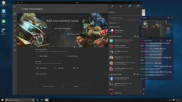 Xbox Live'i kohandatud turniirid võimaldavad mängijatel kehtestada võistlusreeglid