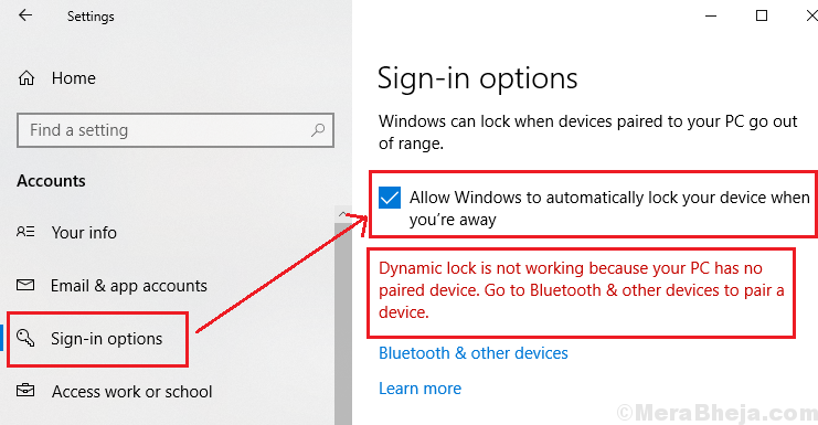 Windows 10 Dynamic Lock fungerer ikke eller mangler