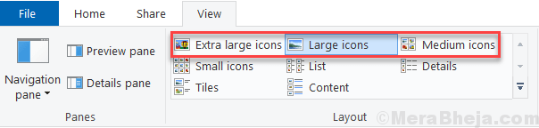 File Explorer Nagy ikonok megtekintése Min