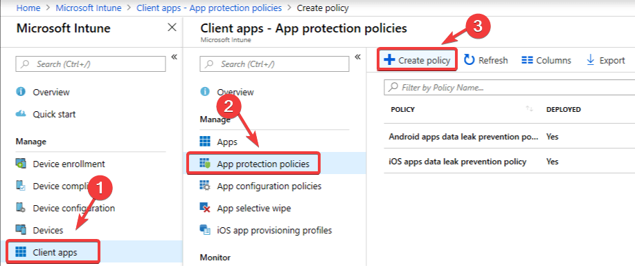 Buat kebijakan perlindungan aplikasi - perlindungan informasi Windows