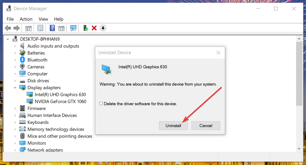 Atinstalējiet ierīces loga Windows 11 ekrāna aptumšošanu