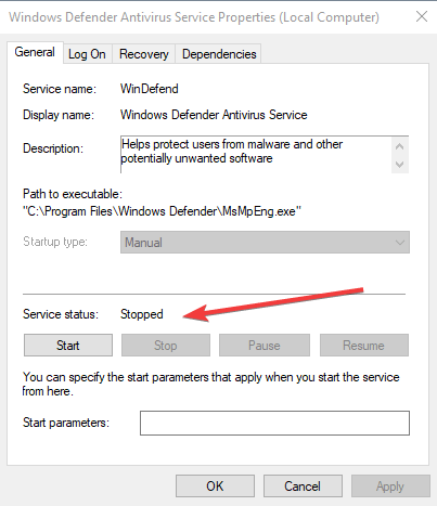 Windows Defender uppdateras inte